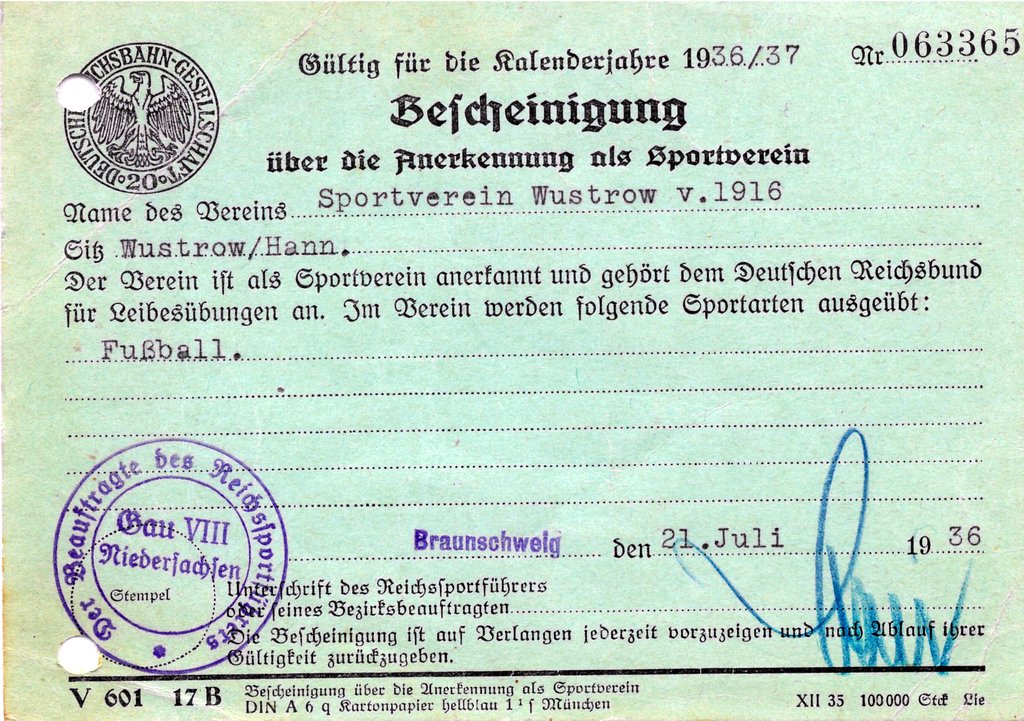 Während der nationalsozialistischen Zeit wurde sogar das Jahr 1916 als Gründungsjahr ausgegeben.